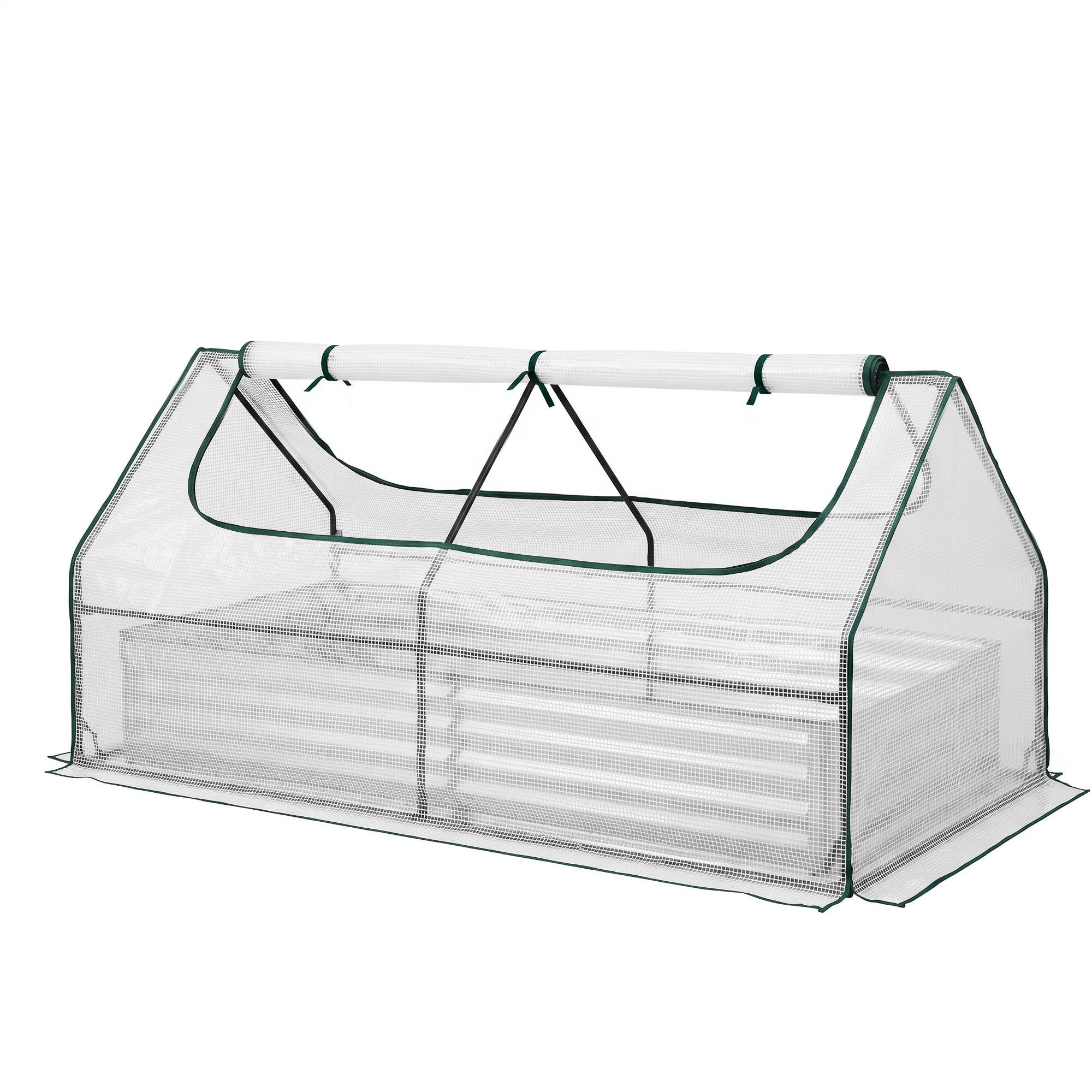 Green Fingers 3 in 1 Raised Garden Bed with Greenhouse Galvanised Planter Box Kit - Image 1