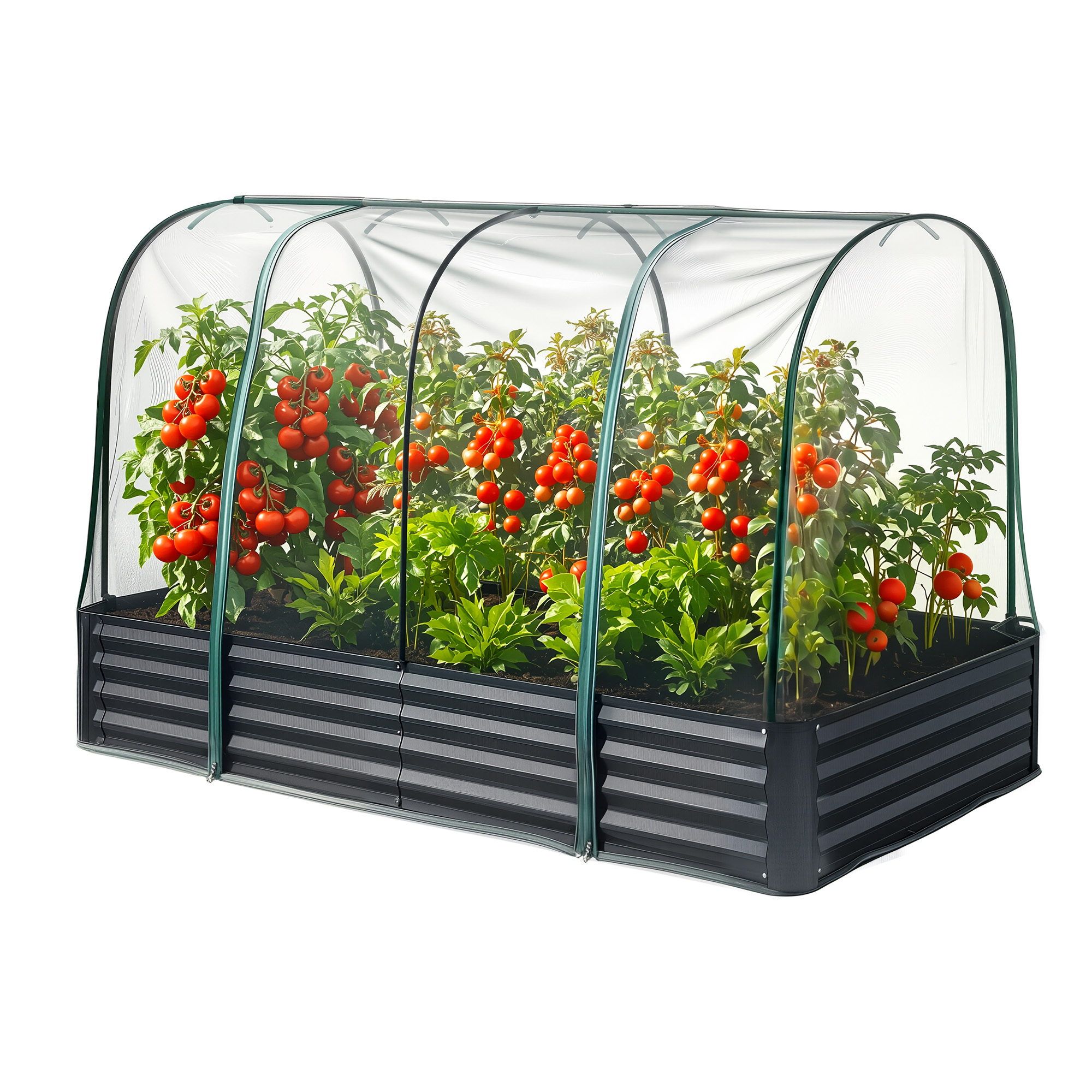Green Fingers Raised Garden Bed with Mesh Netting Galvanised Planter Box Bird Proof 180x90x120cm - Image 1