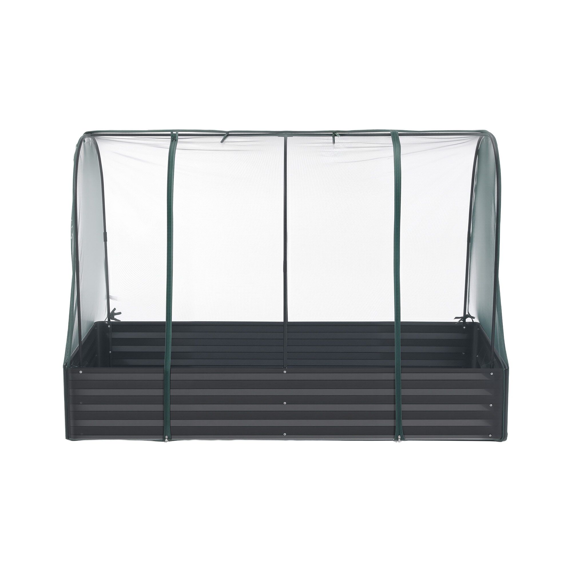 Green Fingers Raised Garden Bed with Mesh Netting Galvanised Planter Box Bird Proof 180x90x120cm - Image 3