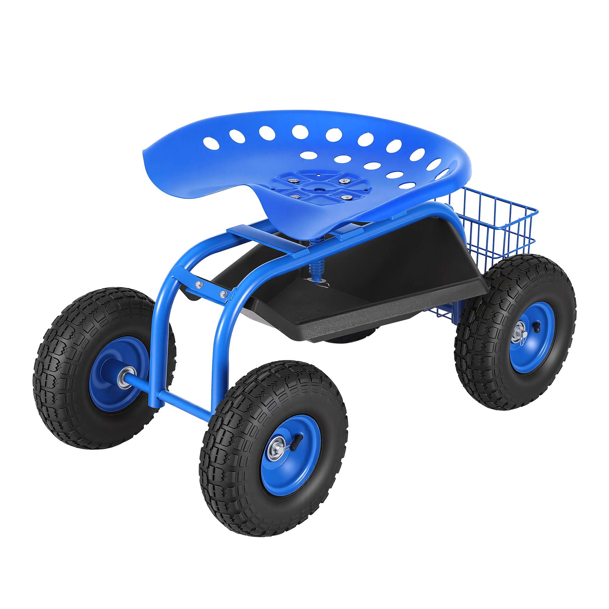 Gardeon Garden Seat with Wheels 360 Swivel Adjustable Height Rolling Stool 150kg - Image 1