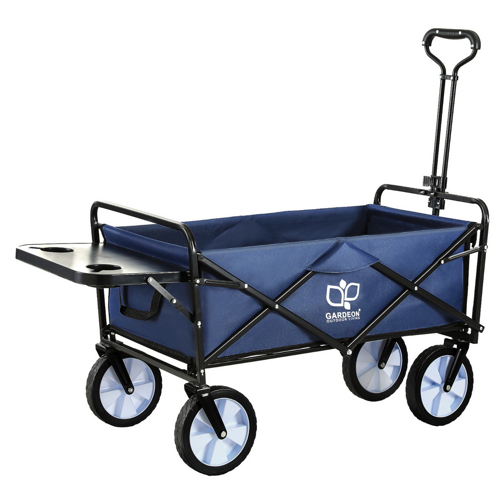 Gardeon Garden Cart with Cup Holders Blue - Image 1