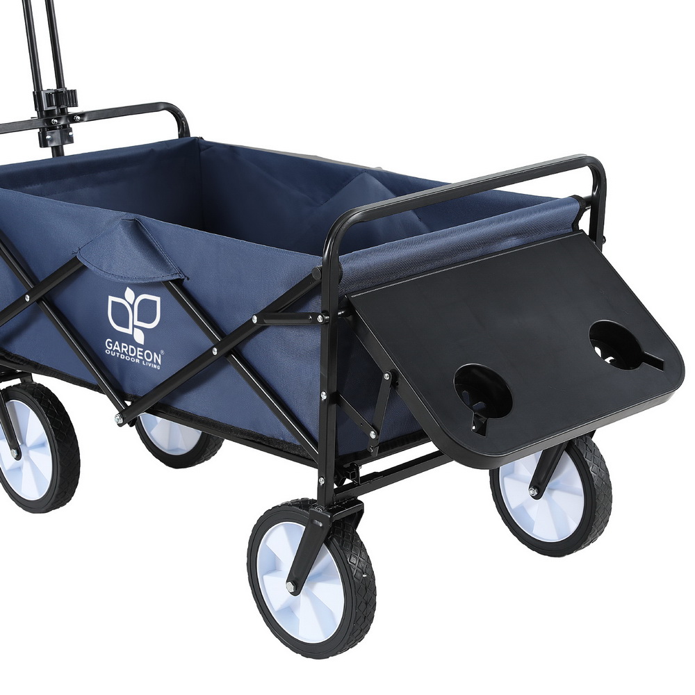 Gardeon Garden Cart with Cup Holders Blue - Image 3