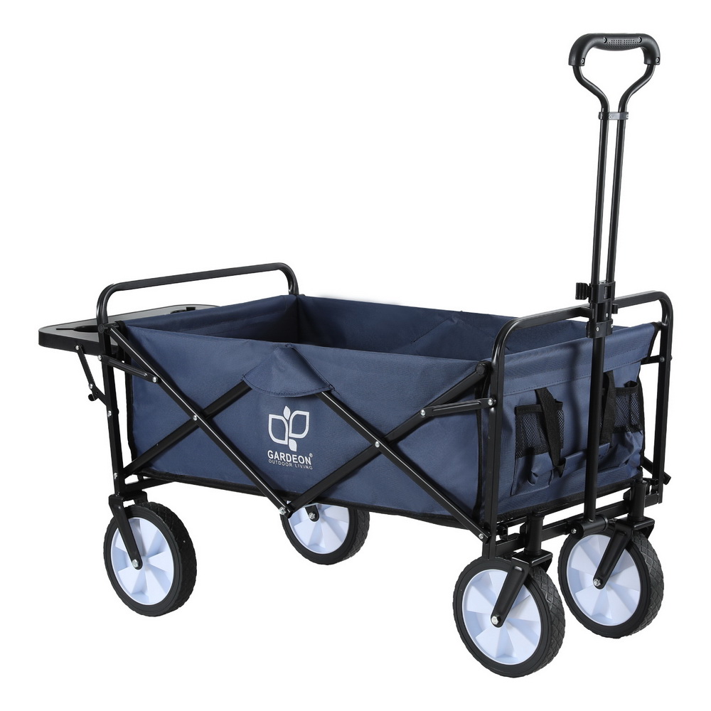Gardeon Garden Cart with Cup Holders Blue - Image 5