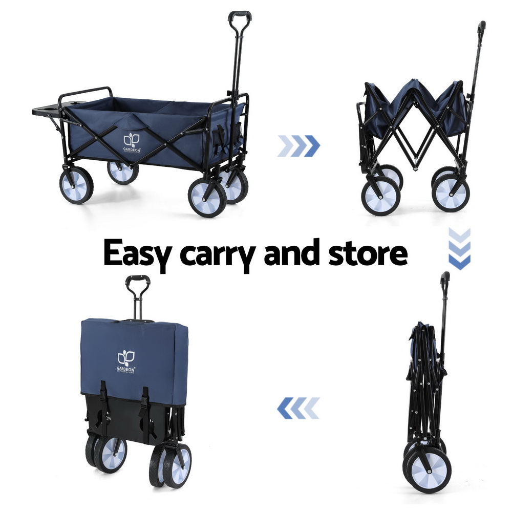 Gardeon Garden Cart with Cup Holders Blue - Image 6