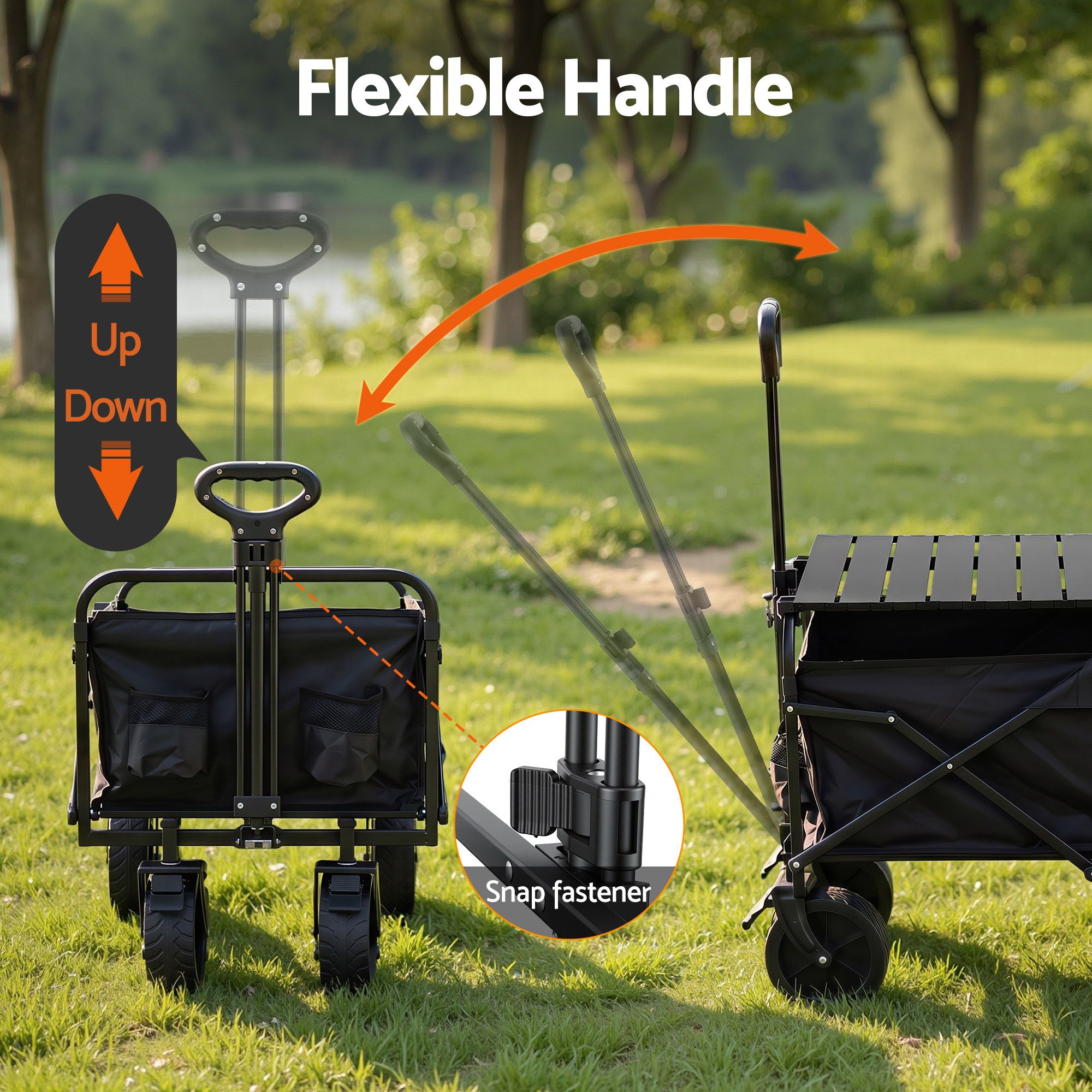 Gardeon Folding Camping Wagon Heavy Duty Utility Cart with Tailgate Table 150L - Image 5
