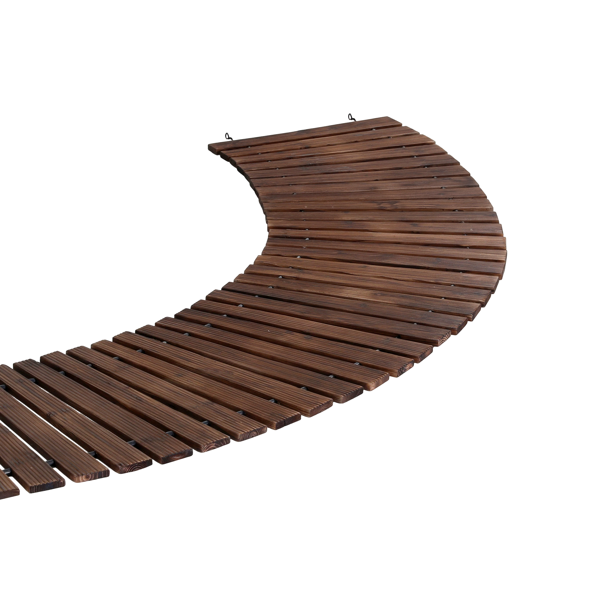 Gardeon 8FT Wooden Garden Pathway Roll-Out Curved Walkway Outdoor Backyard Charcoal Brown - Image 8