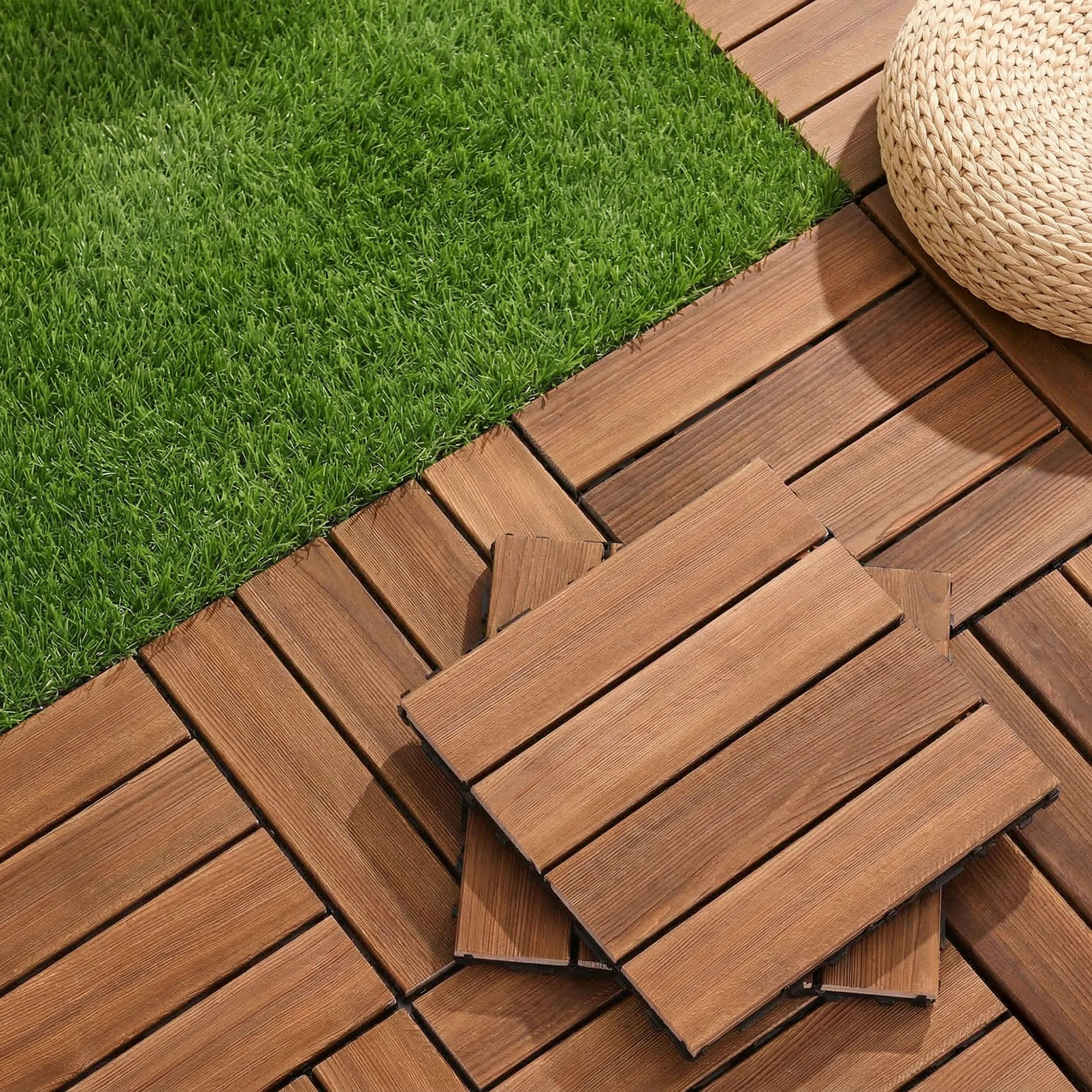 Gardeon 10PCS Wood Deck Tiles 30x30cm Interlocking Floor Tiles for Patio Balcony Garden - Image 1