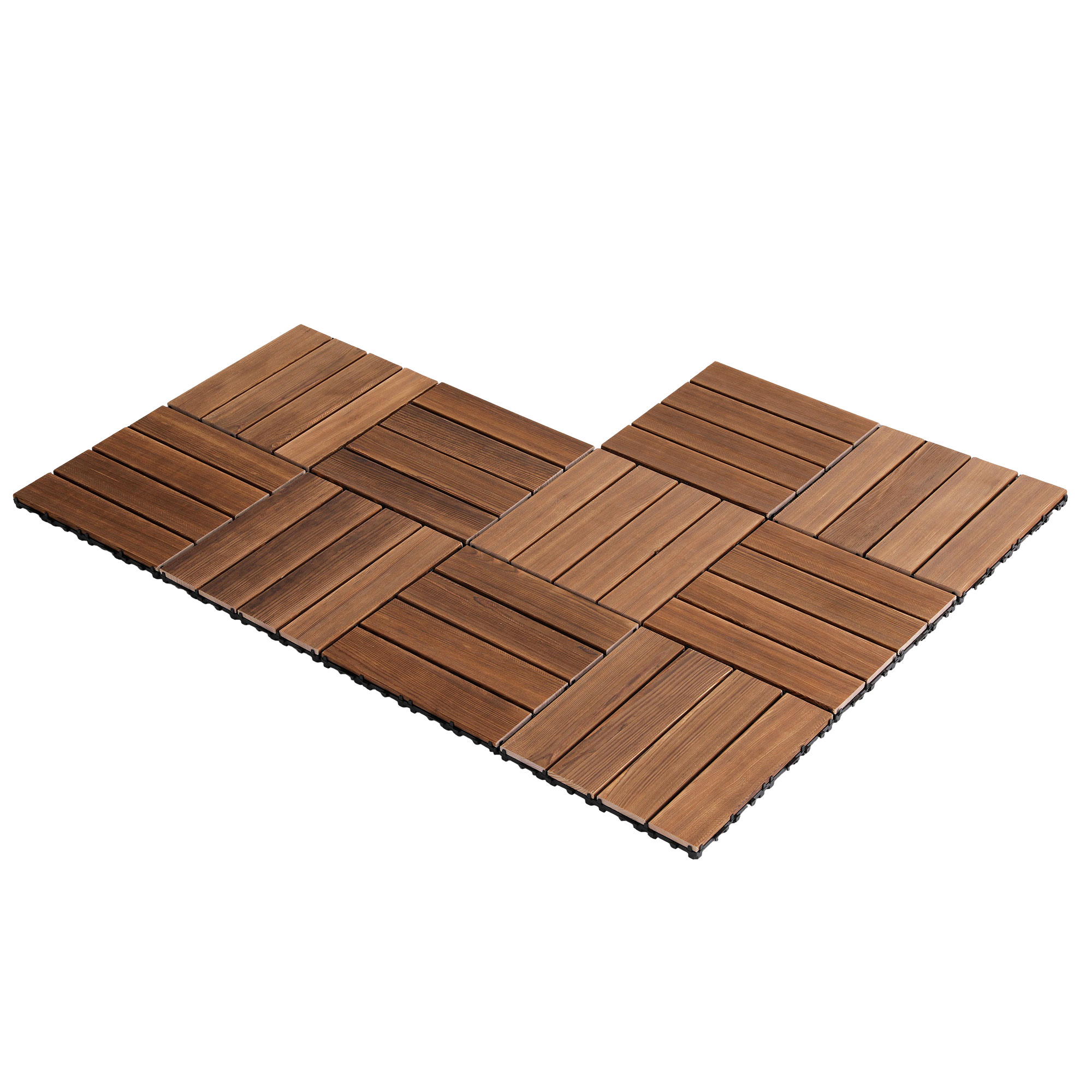 Gardeon 10PCS Wood Deck Tiles 30x30cm Interlocking Floor Tiles for Patio Balcony Garden - Image 3