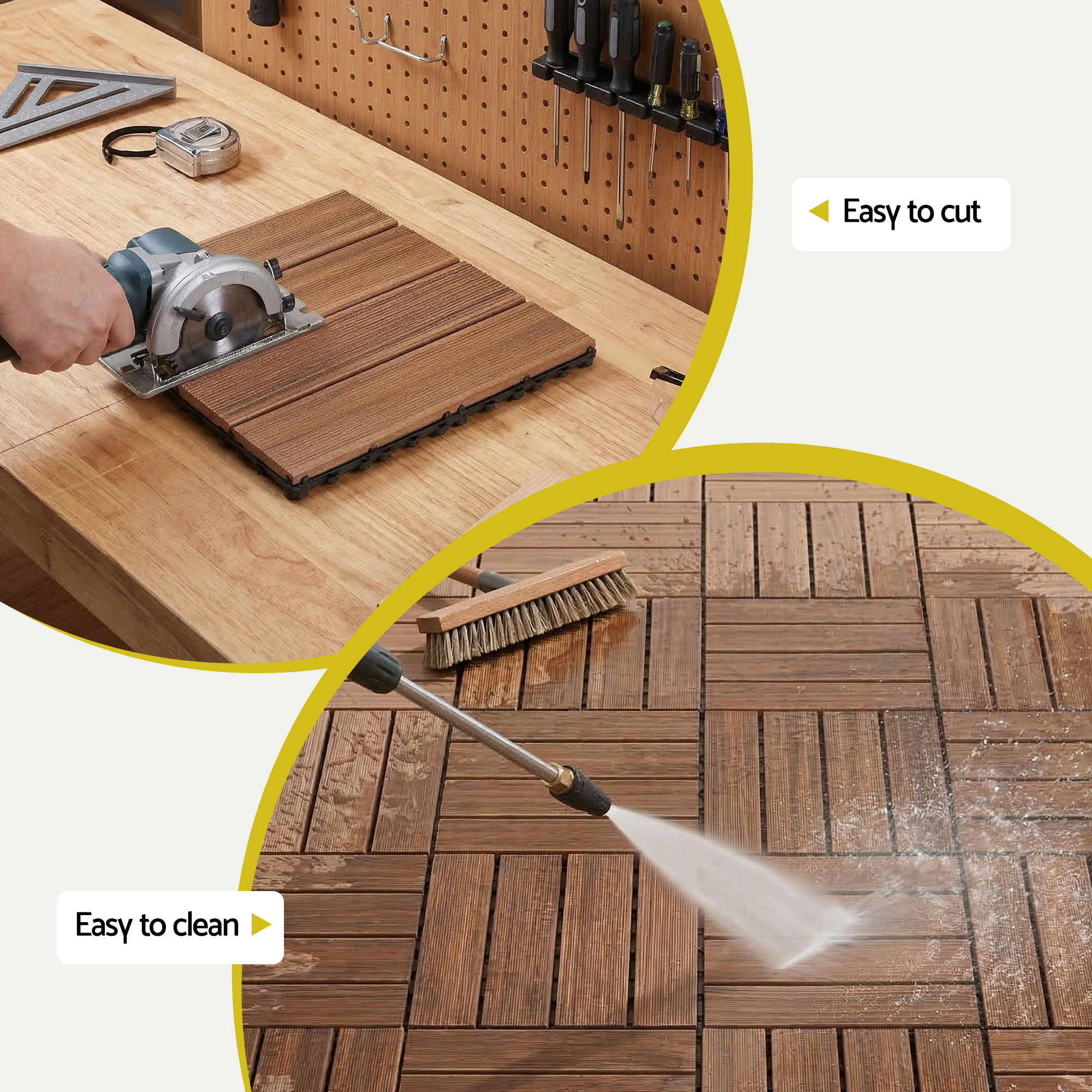 Gardeon 10PCS Wood Deck Tiles 30x30cm Interlocking Floor Tiles for Patio Balcony Garden - Image 6