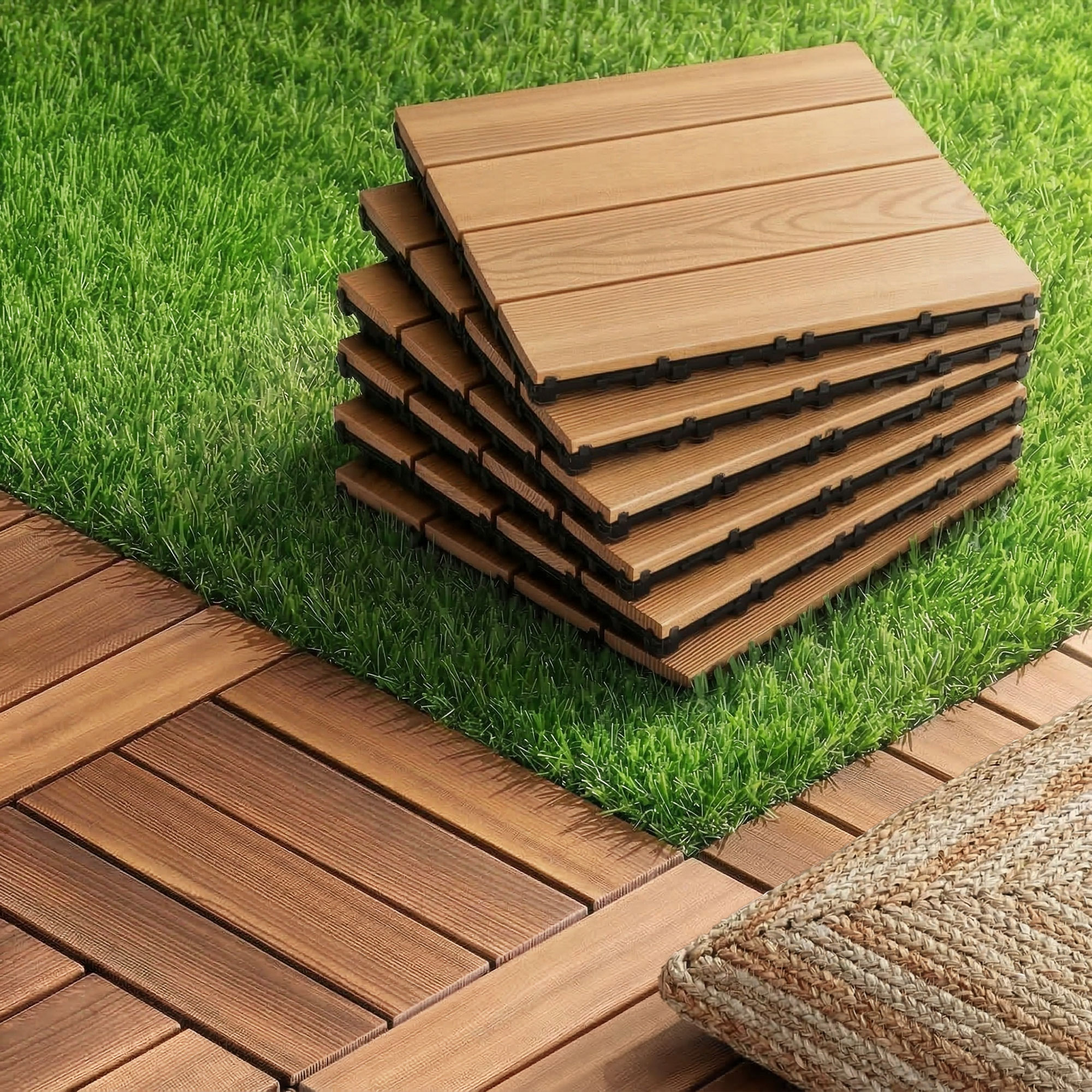Gardeon 27PCS Wood Deck Tiles 30x30cm Interlocking Floor Tiles for Patio Balcony Garden - Image 1