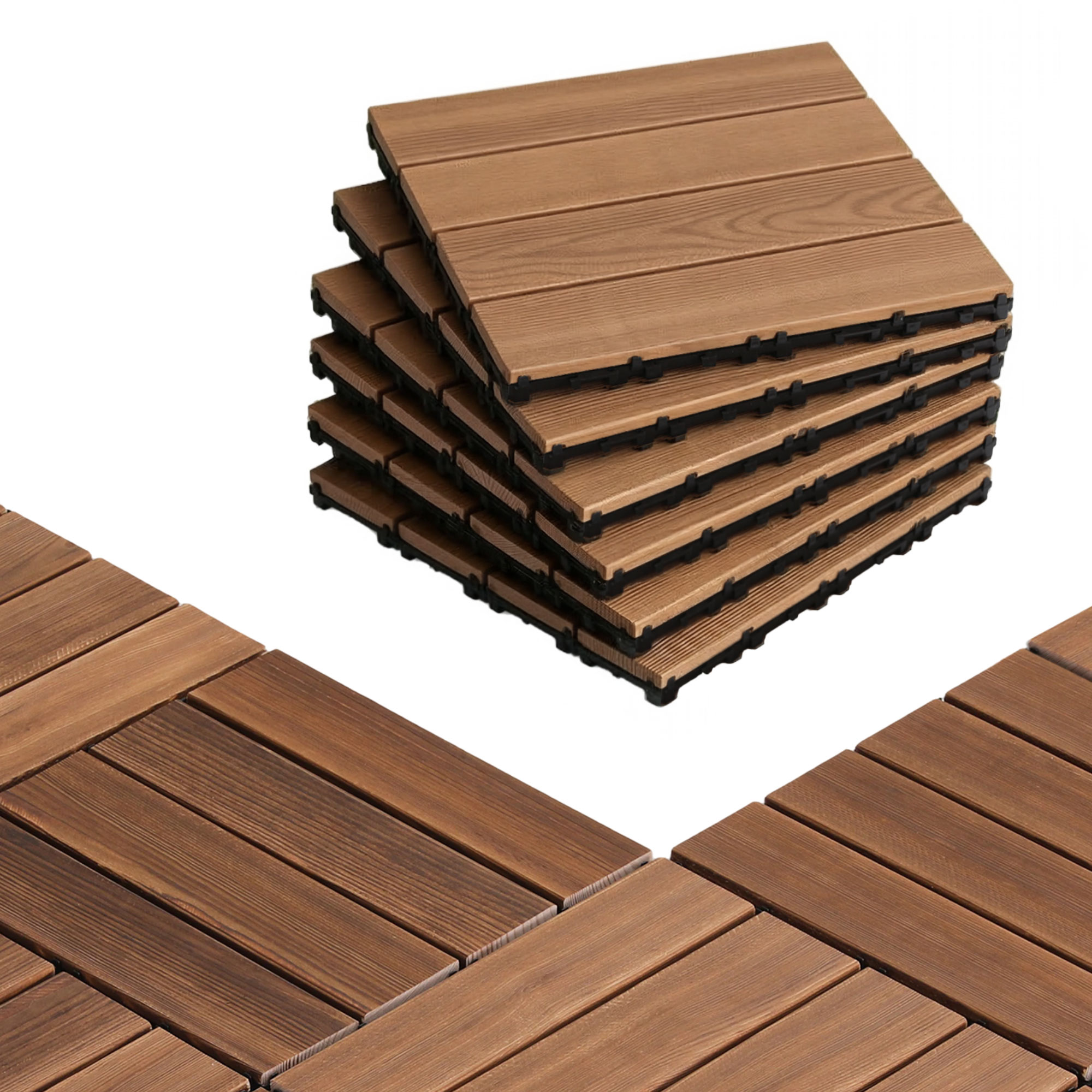 Gardeon 27PCS Wood Deck Tiles 30x30cm Interlocking Floor Tiles for Patio Balcony Garden - Image 8