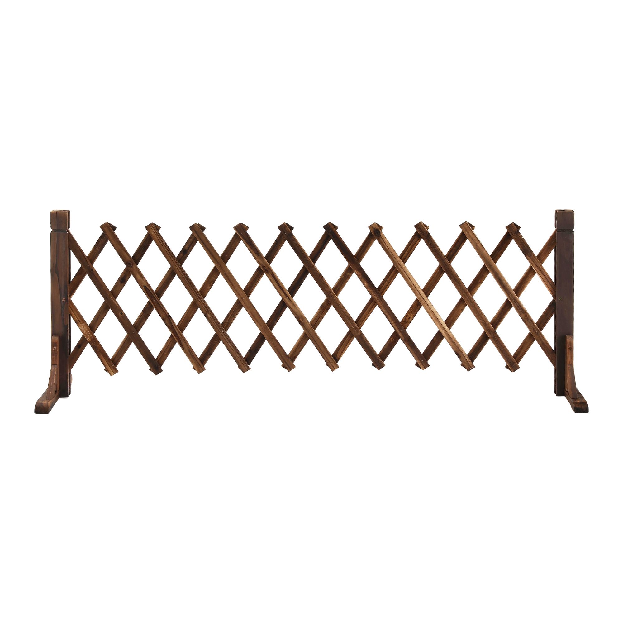 Gardeon Garden Fences Expandable Wooden Trellis Fence Plant Frame 160cm Brown - Image 4