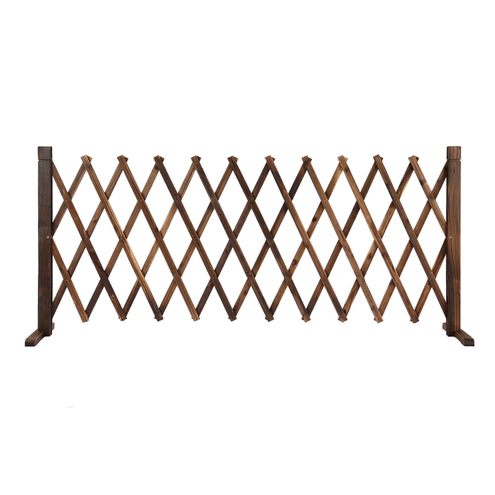 Gardeon Garden Fences Expandable Wooden Trellis Fence Plant Frame 200cm Brown - Image 4