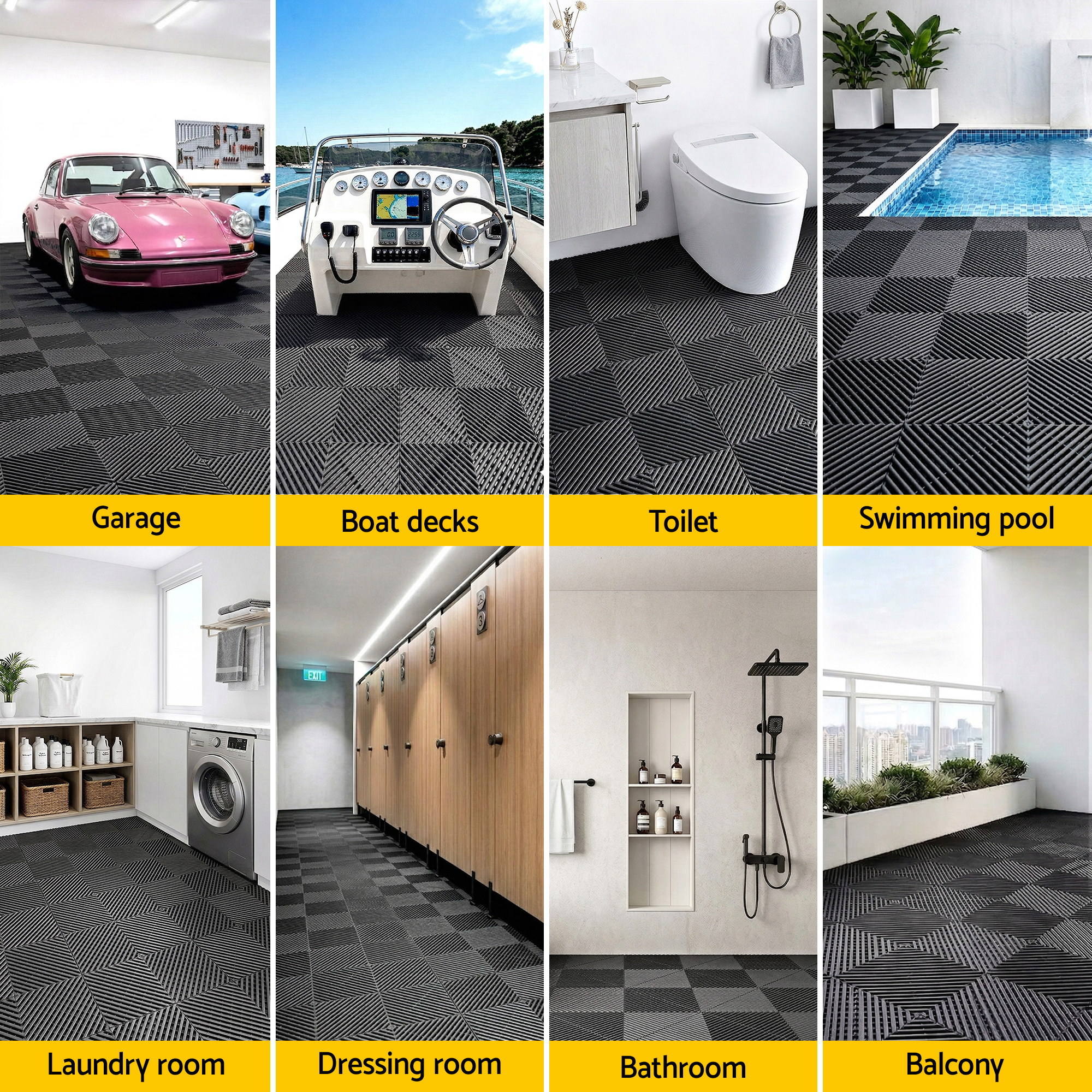 Giantz 20PCS Garage Floor Tiles Interlocking Drainage Non-Slip Tiles Heavy Duty for Workshop Black - Image 7