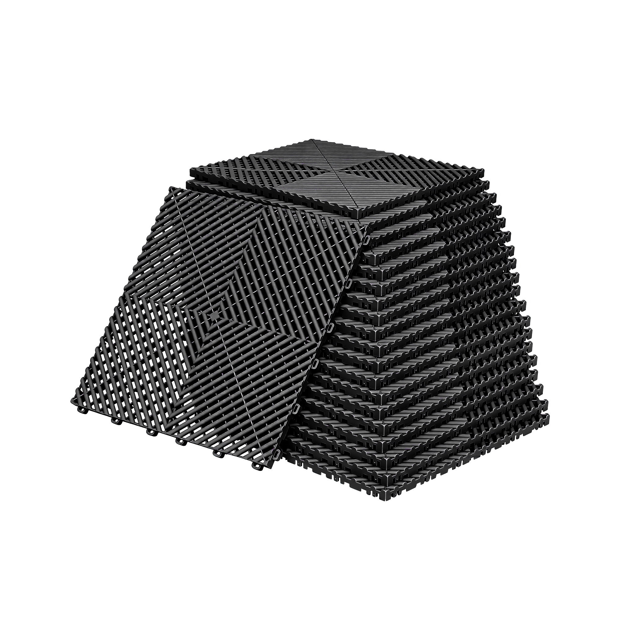 Giantz 20PCS Garage Floor Tiles Interlocking Drainage Non-Slip Tiles Heavy Duty for Workshop Black - Image 8
