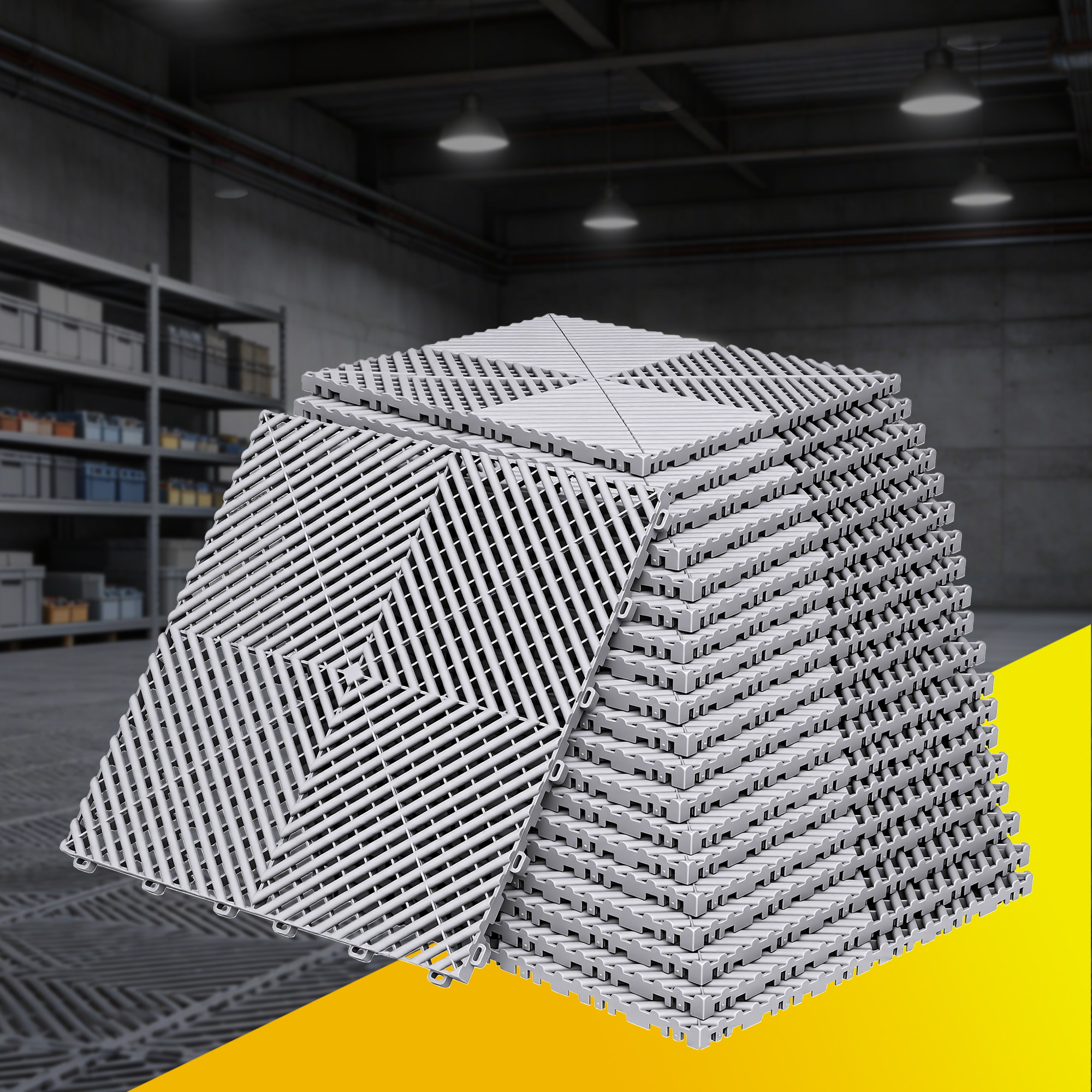 Giantz 20PCS Garage Floor Tiles Interlocking Drainage Non-Slip Tiles Heavy Duty for Workshop Grey - Image 1