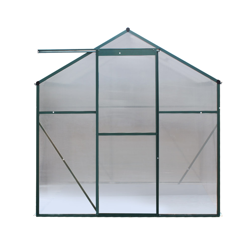 Green Fingers Greenhouse 2.52x1.9x1.83M Aluminium Polycarbonate Green House Garden Shed - Image 3