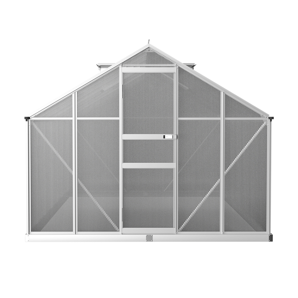 Green Fingers Greenhouse 3.6x2.5x1.95M Aluminium Polycarbonate Green House Garden Shed - Image 4