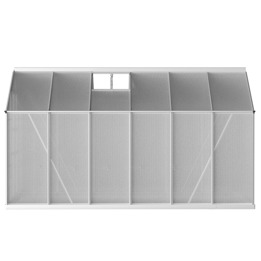 Green Fingers Greenhouse 3.7x2.5x2.26M Double Doors Aluminium Green House Garden Shed - Image 3