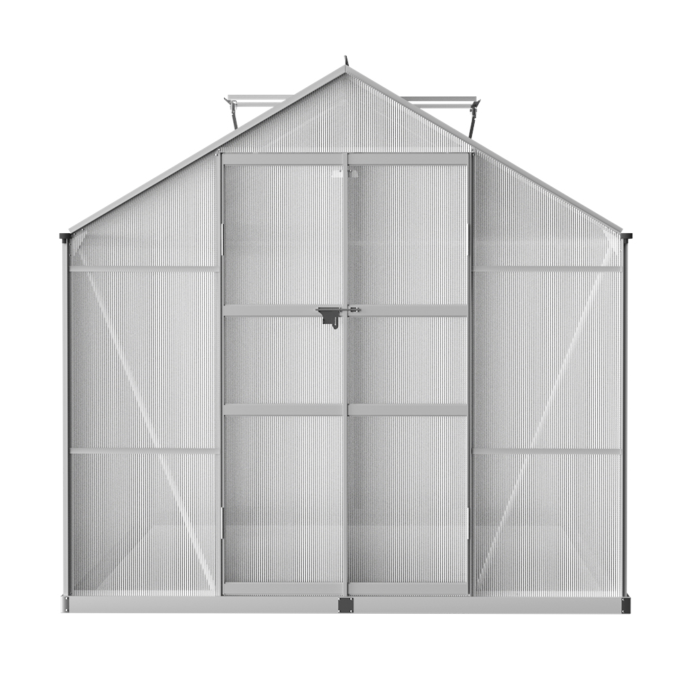 Green Fingers Greenhouse 3.7x2.5x2.26M Double Doors Aluminium Green House Garden Shed - Image 4