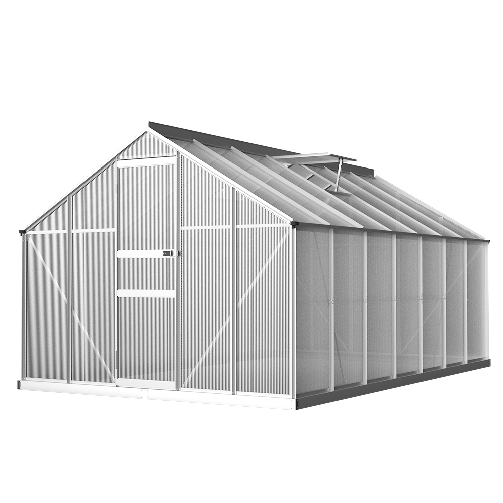 Green Fingers Greenhouse 4.2x2.5x1.95M Aluminium Polycarbonate Green House Garden Shed - Image 1