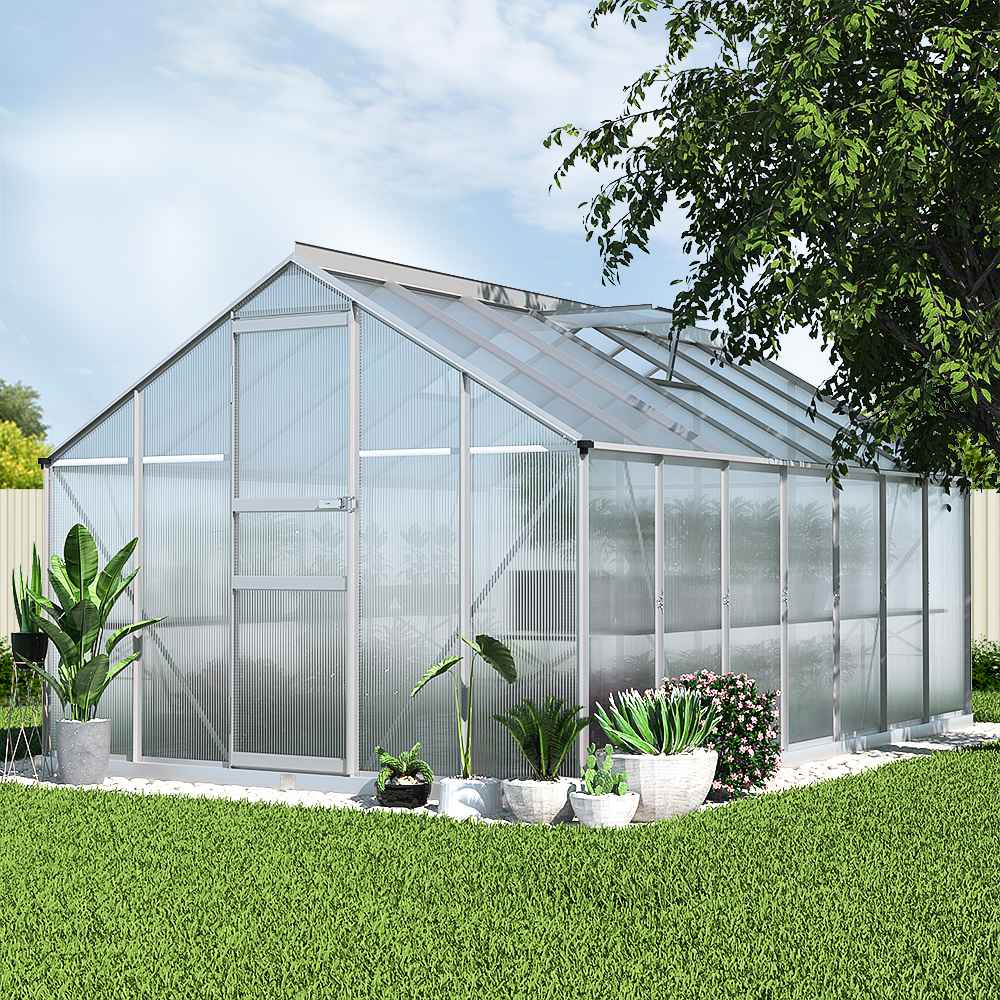 Green Fingers Greenhouse 4.2x2.5x1.95M Aluminium Polycarbonate Green House Garden Shed - Image 8
