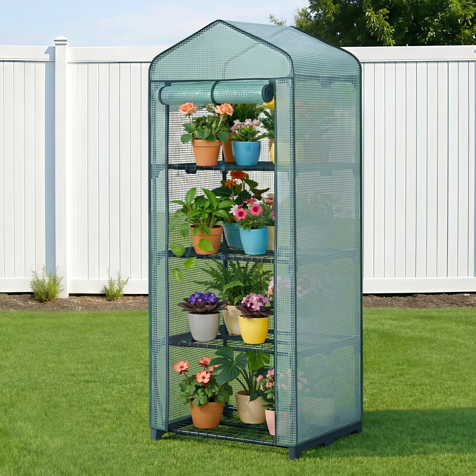 Green Fingers Greenhouse 4 Tiers Mini Green House Garden Bed 1.6x0.7x0.5M - Image 1