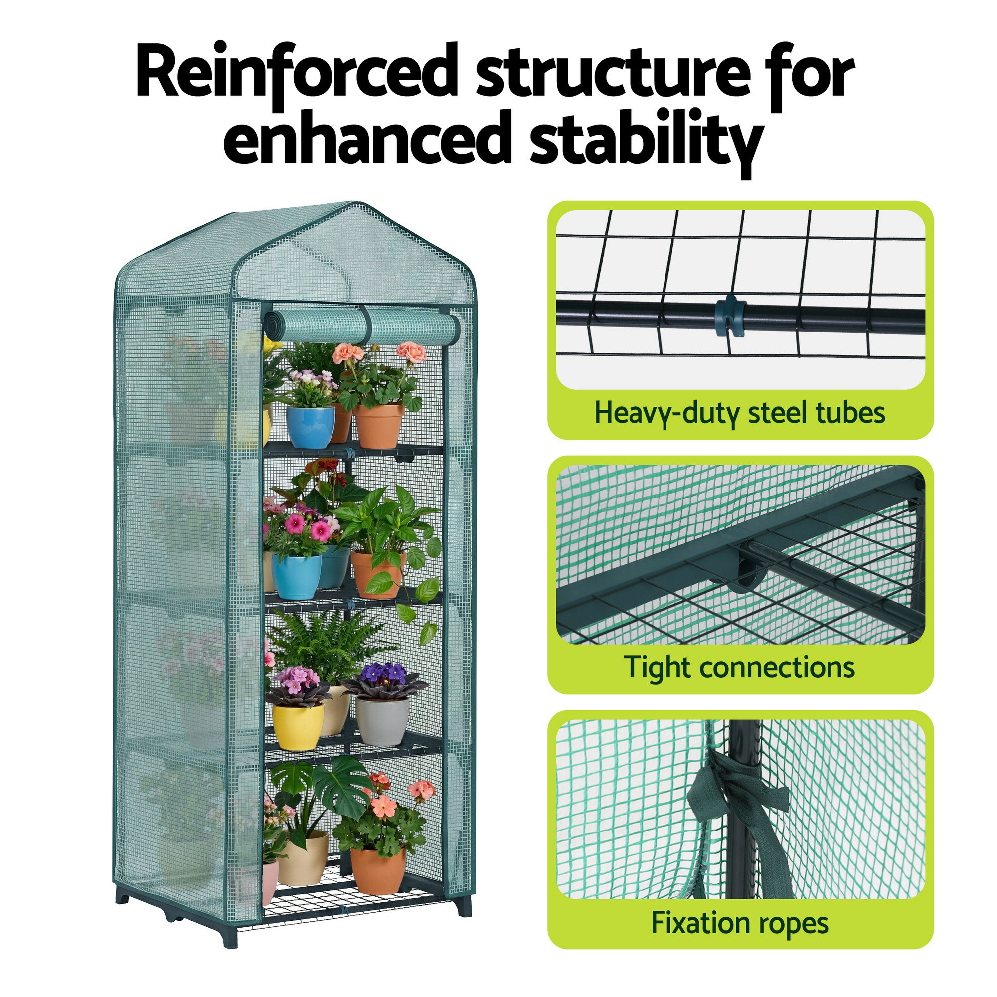 Green Fingers Greenhouse 4 Tiers Mini Green House Garden Bed 1.6x0.7x0.5M - Image 7