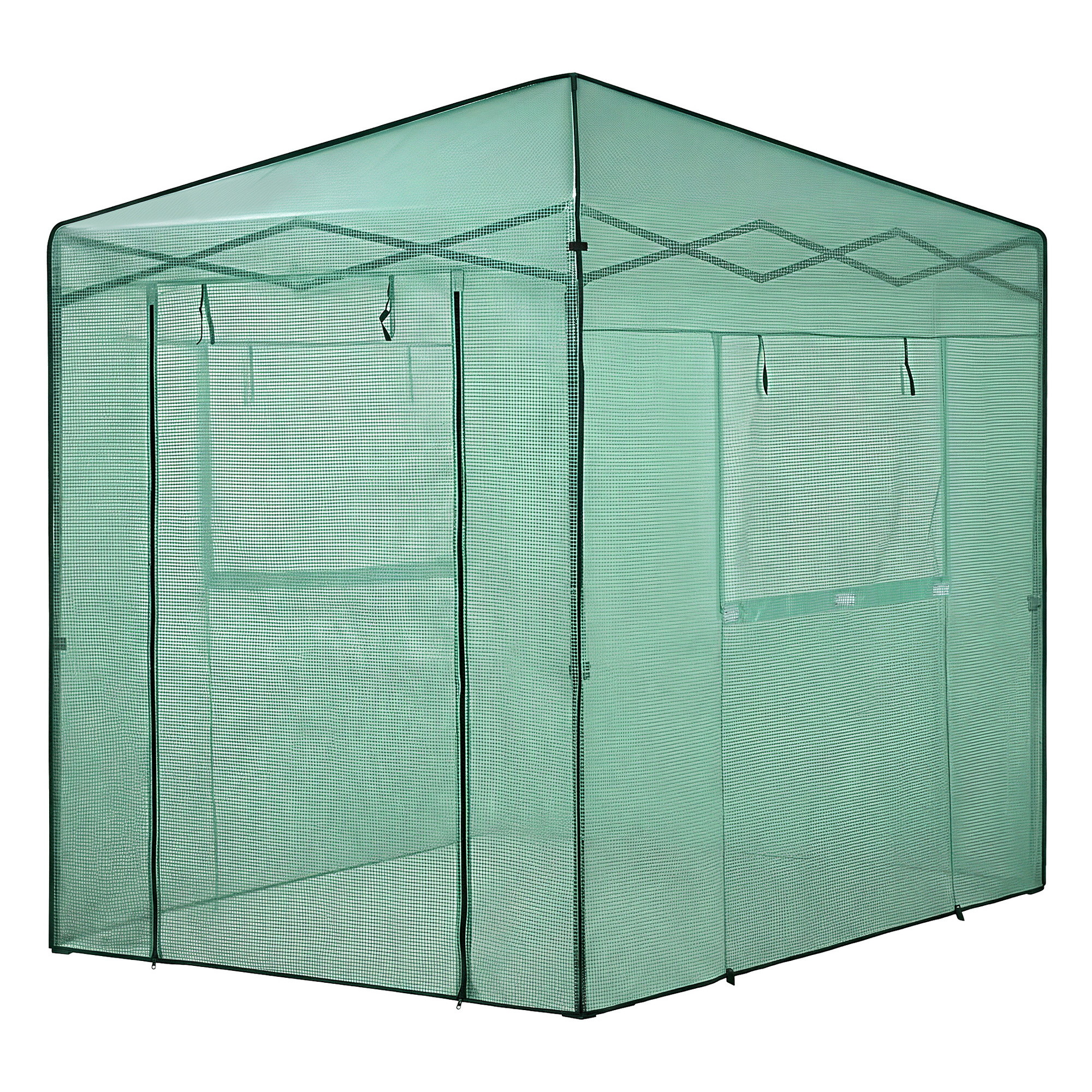Green Fingers Greenhouse 180x240x240cm Steel Frame PE Cover Outdoor Shelter - Image 3