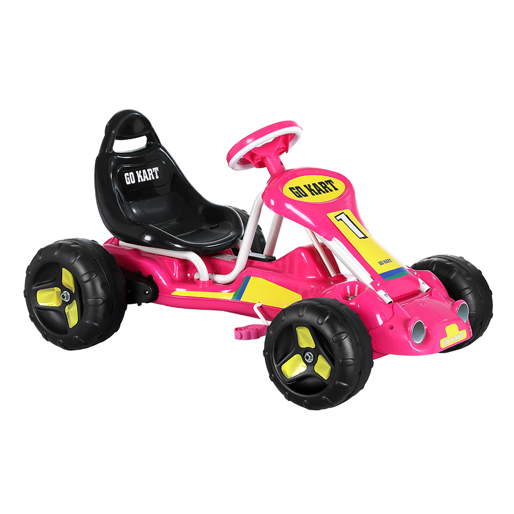Rigo Kids Pedal Go Kart Ride On Toys Racing Car Plastic Tyre Pink - Image 1
