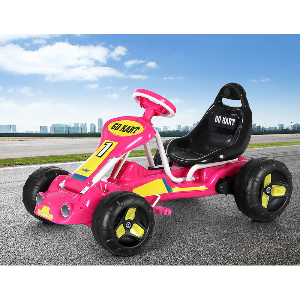 Rigo Kids Pedal Go Kart Ride On Toys Racing Car Plastic Tyre Pink - Image 5