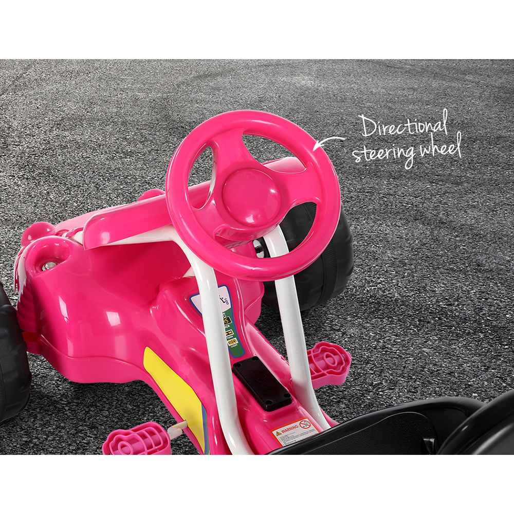 Rigo Kids Pedal Go Kart Ride On Toys Racing Car Plastic Tyre Pink - Image 6