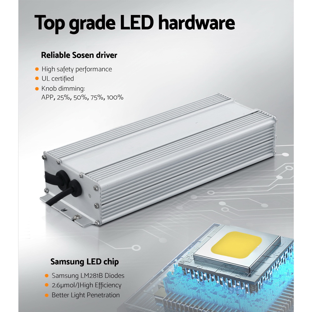 Green Fingers Max 3000W Grow Light LED Full Spectrum Indoor Plant All Stage Growth - Image 4