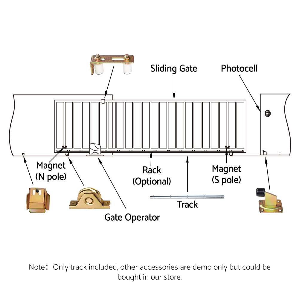 Lockmaster Electric Sliding Gate Opener Ground Track 6M - Image 6