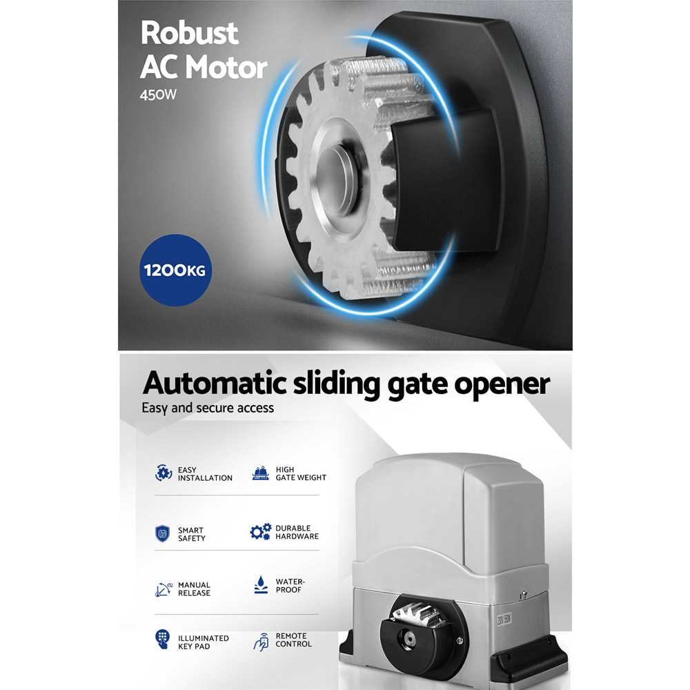 LockMaster Electric Sliding Gate Opener 1200KG Keypad 4M - Image 4