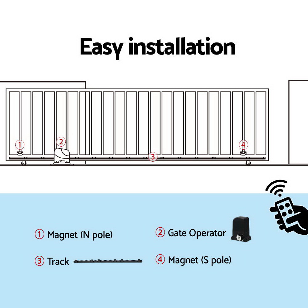 LockMaster Automatic Sliding Gate Opener Kit 4M 1000KG - Image 7