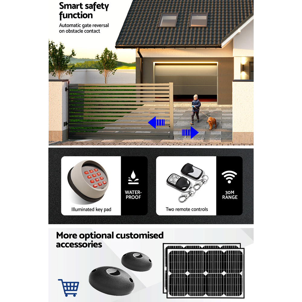 LockMaster Automatic Sliding Gate Opener Kit Keypad 4M 1200KG - Image 6