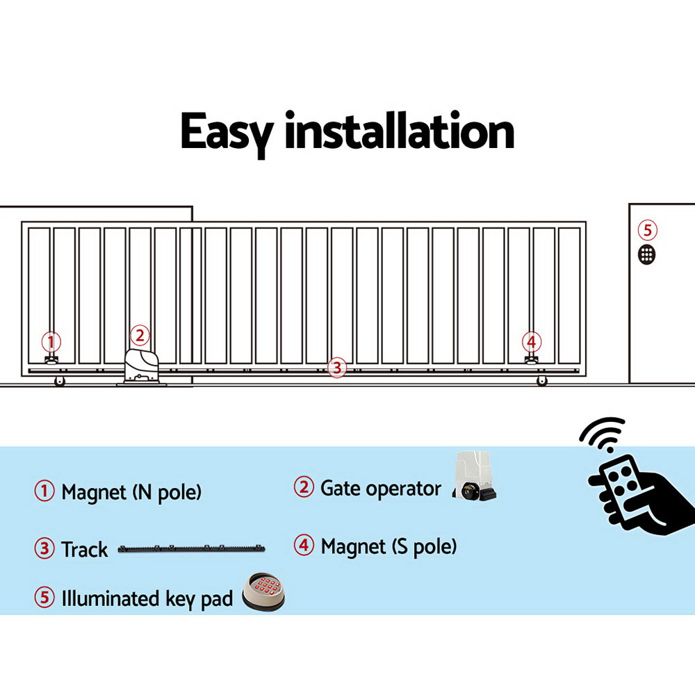 LockMaster Automatic Sliding Gate Opener Kit Keypad 4M 1800KG - Image 6