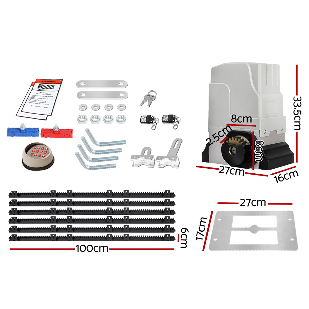 LockMaster Automatic Sliding Gate Opener Kit Keypad 6M 1800KG - Image 2