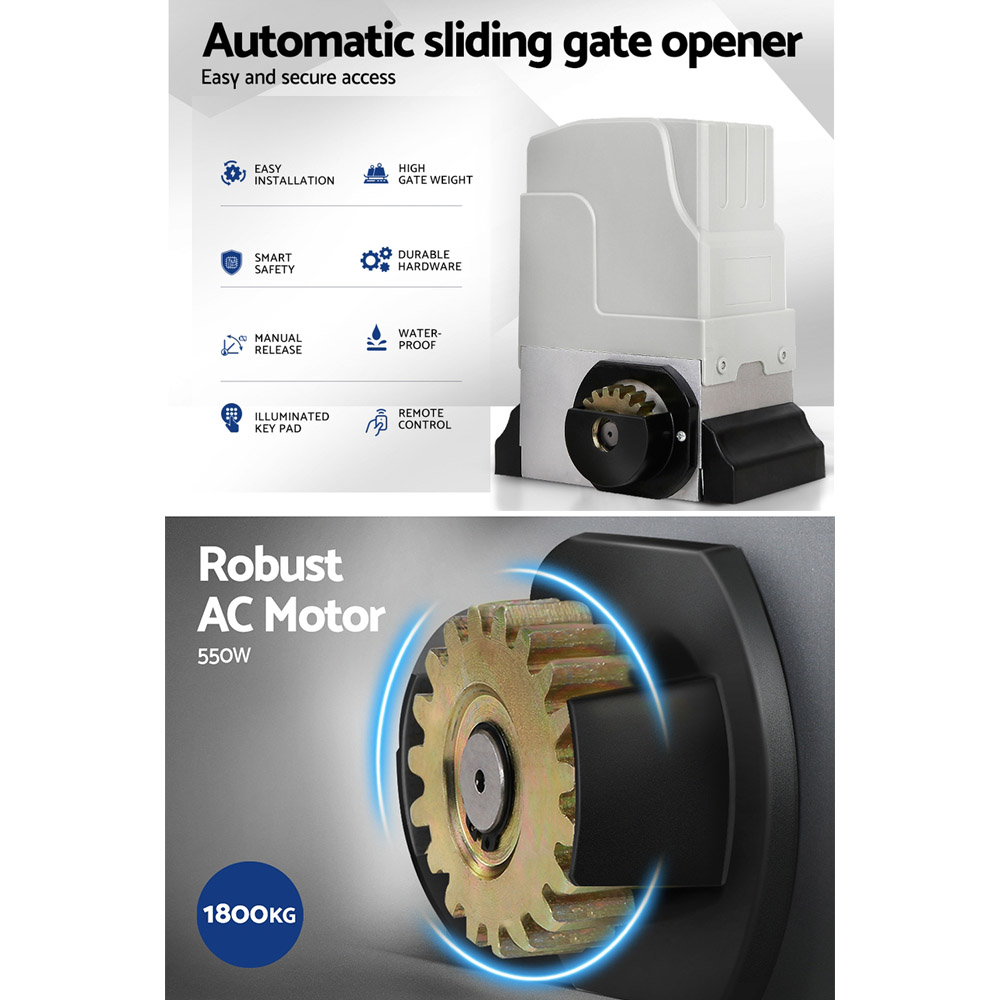 LockMaster Automatic Sliding Gate Opener Kit Keypad 6M 1800KG - Image 4