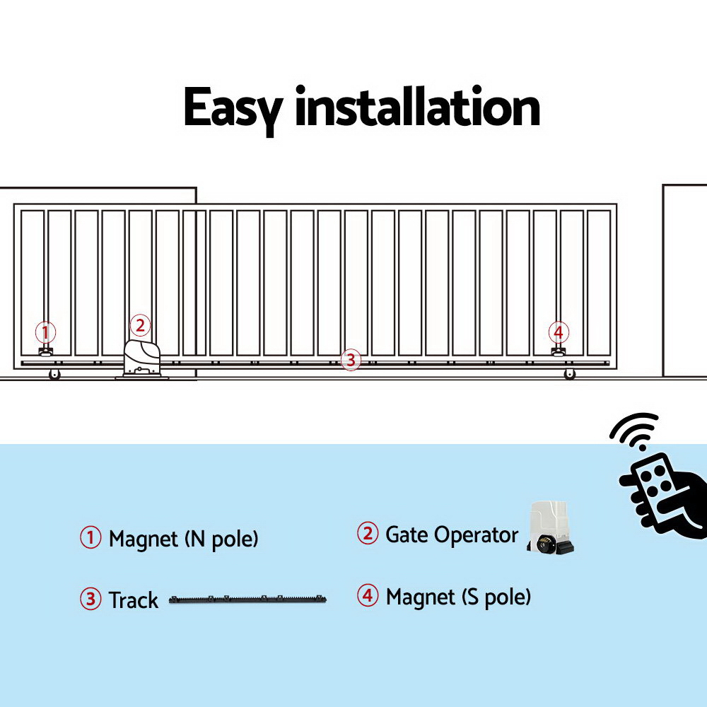 LockMaster Automatic Sliding Gate Opener Kit 6M 1800KG - Image 7