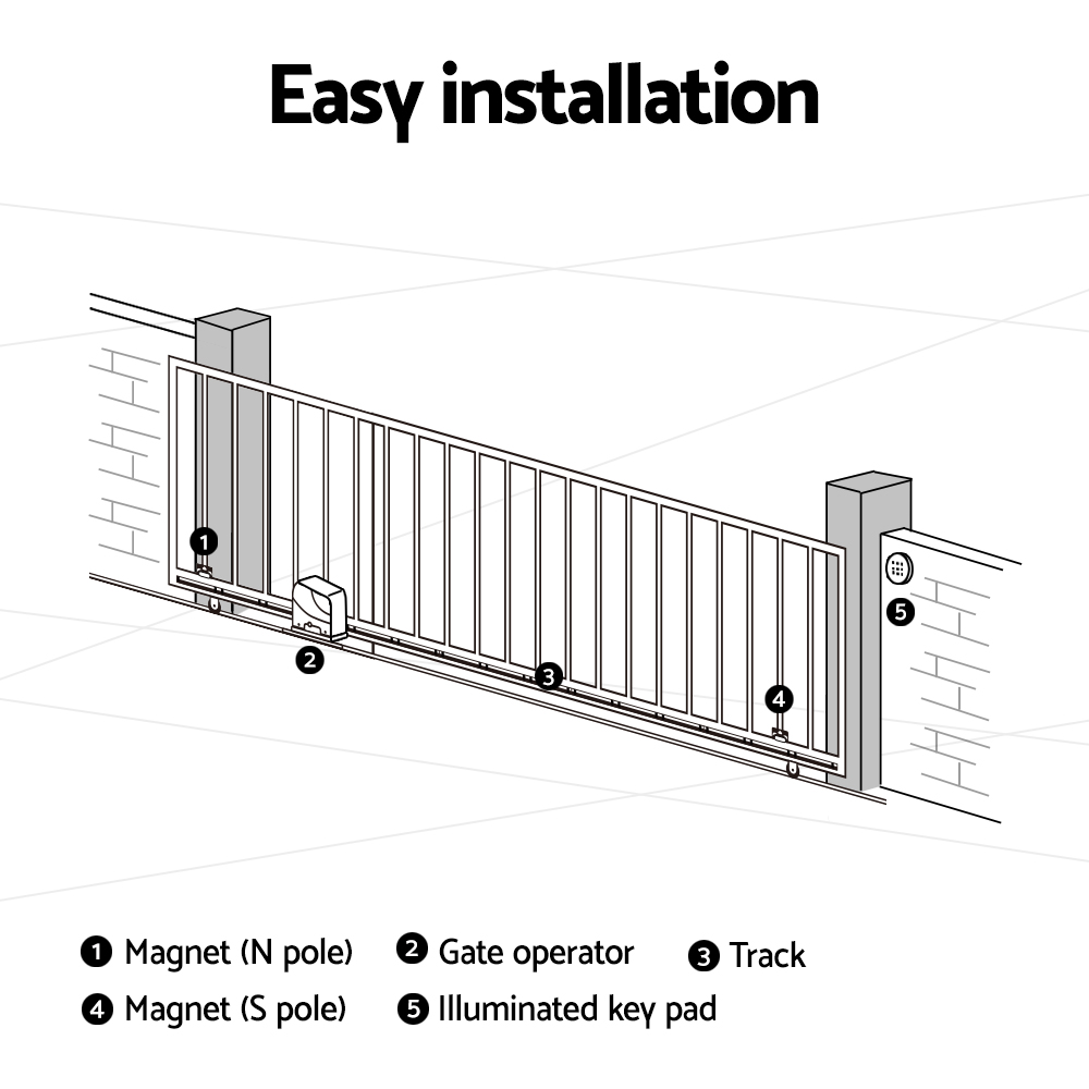 LockMaster Automatic Sliding Gate Opener Kit 4M 800KG - Image 7