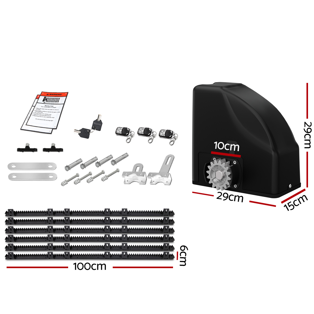 LockMaster Automatic Sliding Gate Opener Kit 40W Solar 6M 600KG - Image 2