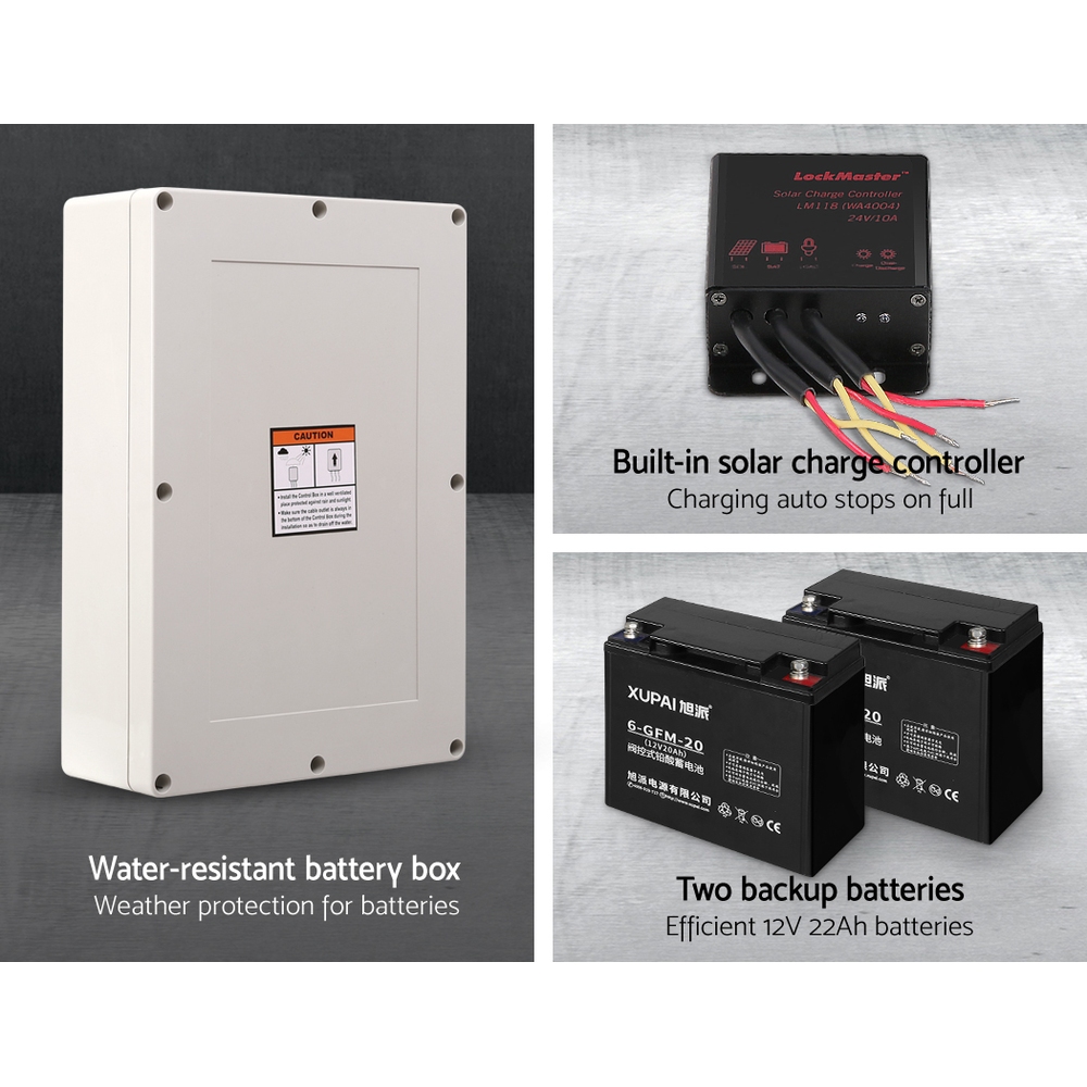 LockMaster Automatic Sliding Gate Opener Kit 40W Solar 4M 600KG - Image 4