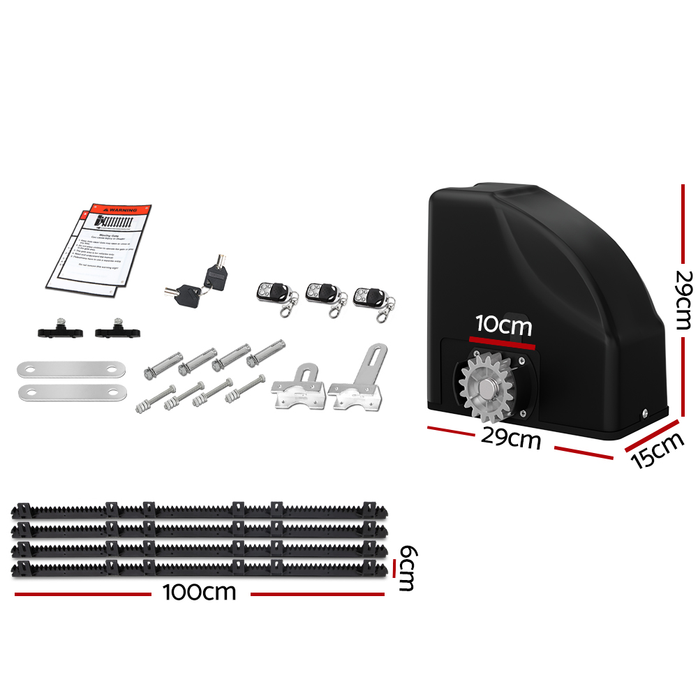 LockMaster Automatic Sliding Gate Opener Kit 10W Solar 4M 600KG - Image 2