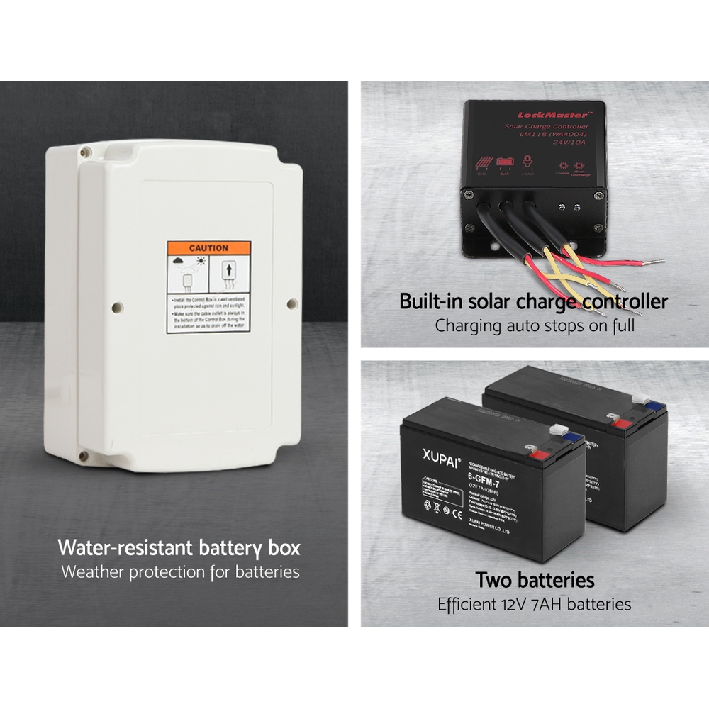 LockMaster Automatic Sliding Gate Opener Kit 10W Solar 4M 600KG - Image 4