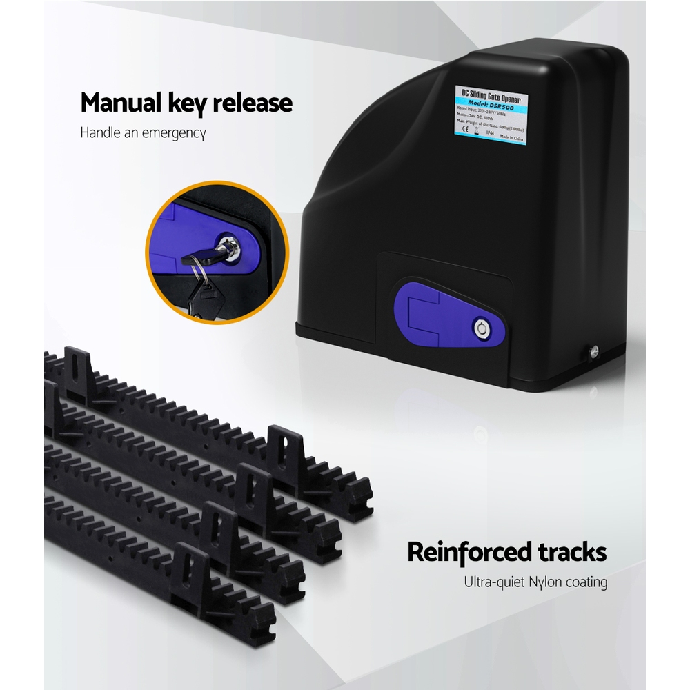 LockMaster Automatic Sliding Gate Opener Kit 10W Solar 4M 600KG - Image 5