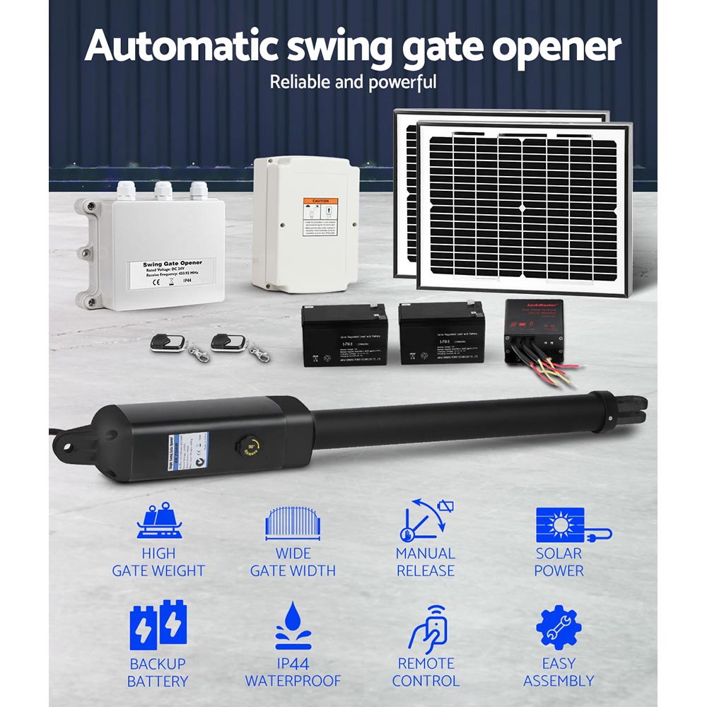 LockMaster Single Swing Gate Opener 500KG 20W Solar Panel - Image 4