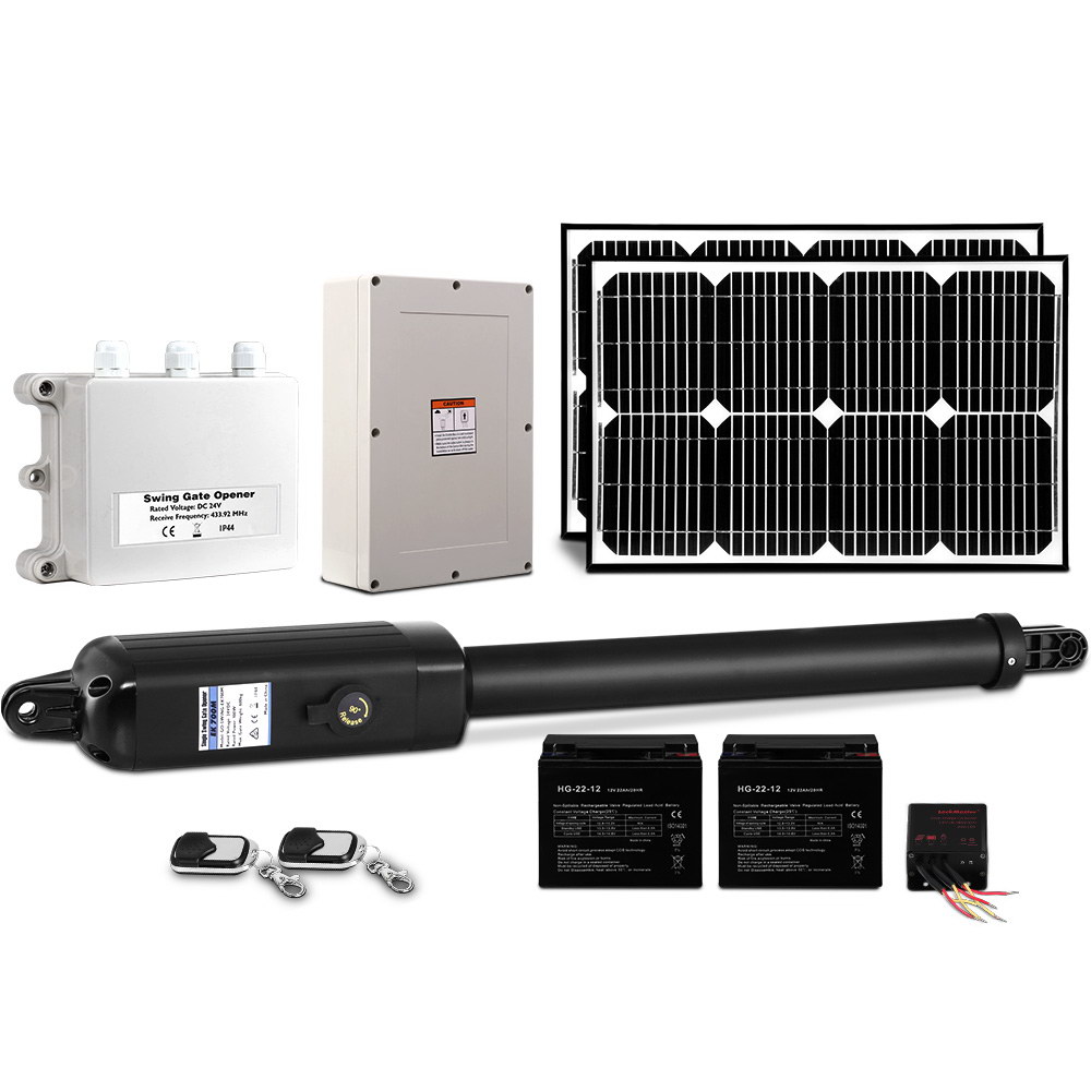 LockMaster Single Swing Gate Opener 500KG 40W Solar Panel - Image 1