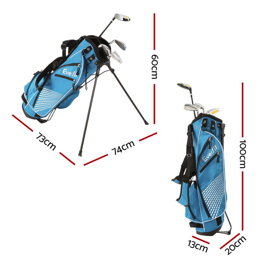 Everfit Golf Clubs Set Junior Right Handed Golf Wedges Iron Golf Stand Bag - Image 2